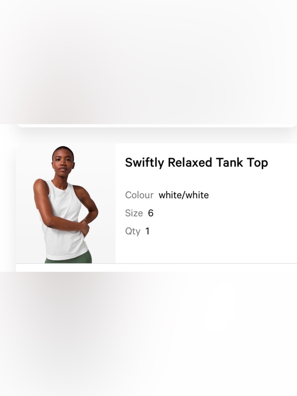 Lululemon Swiftly relaxed white tank top